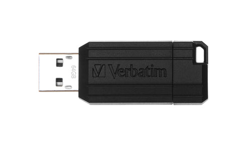 VERBATIM 64GB PINSTRIPE USB BLACK