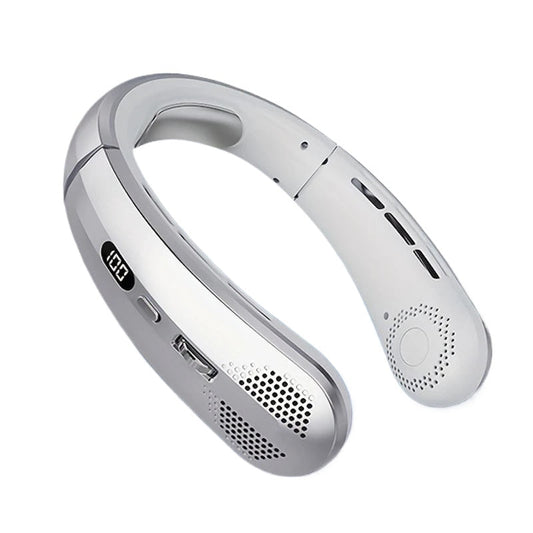 Wearable Neck Fan 5 Spd USB Charge Hands-Free Quiet Light Unisex