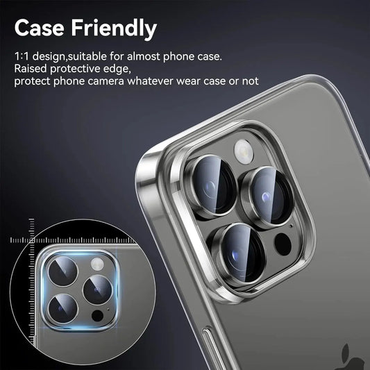 3-2pcs Metal Ring Camera Lens Protector for iPhone 12/13/14/15 pro Max 13 Mini 15 pro Max - Glass Lens Protection