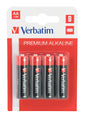 VERBATIM AA ALKALINE BATTERIES 4PK