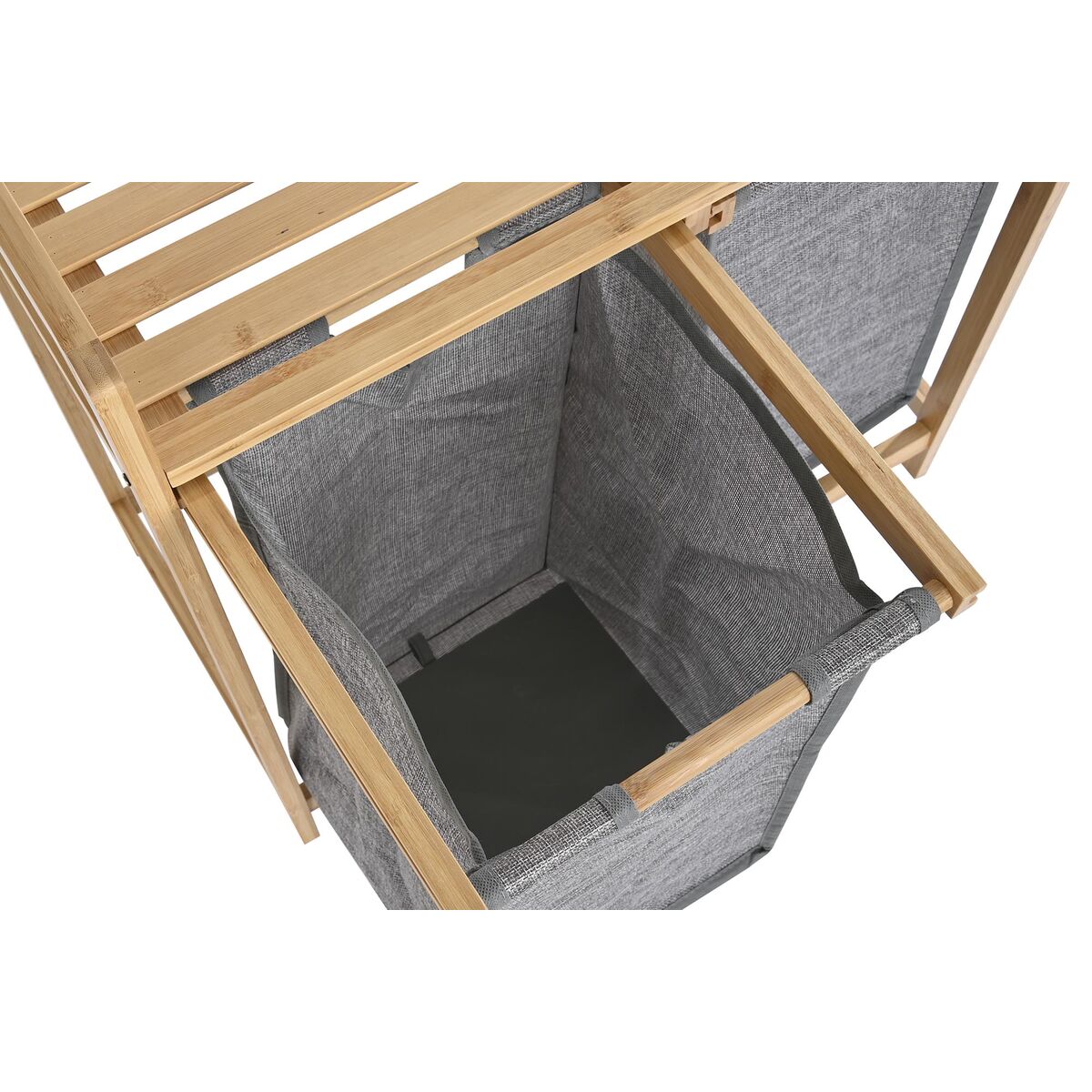 Laundry basket DKD Home Decor 64 x 33 x 73 cm Grey White (2 Units)